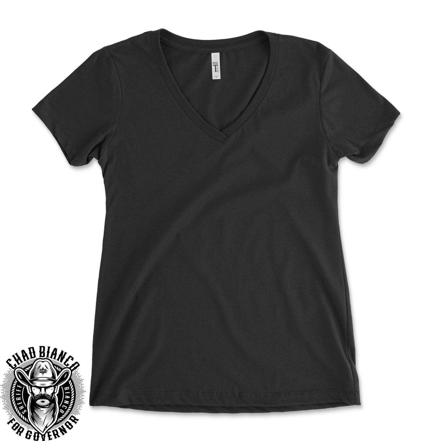 Bianco For Governor Women's Black V-Neck