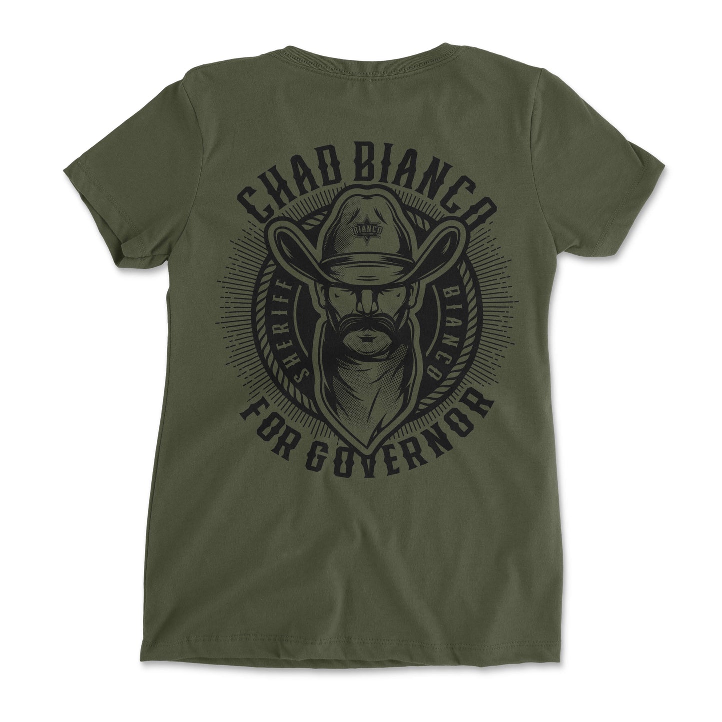 Bianco For Governor Women's Mil Green V-Neck