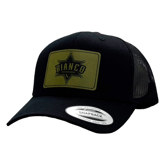 Sheriff Star Black Curved Bill Snapback Hat